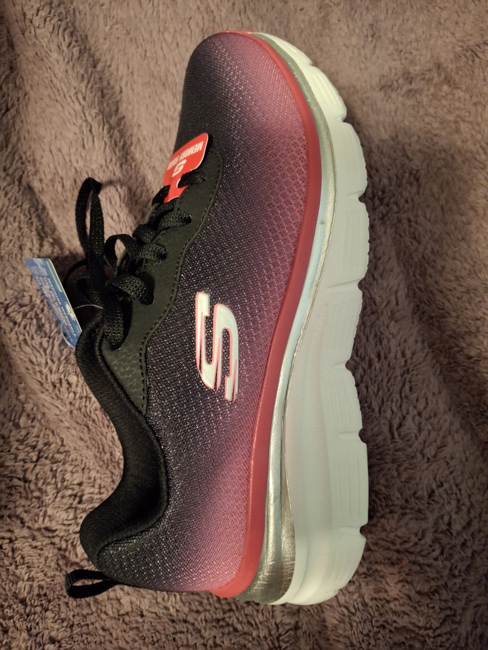 Skechers Gradient Black to Pink Athletic Sneakers NWOT